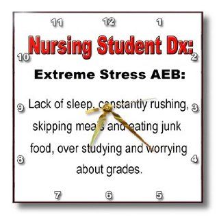 dpp_123055_1 EvaDane   Funny Quotes   Nursing Student. Extreme stress AEB. Nursing Humor   Wall Clocks   10x10 Wall Clock  