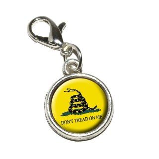 Graphics and More Gadsden Flag Don't Tread on Me Antiqued Bracelet Pendant Zipper Pull Charm with Lobster Clasp