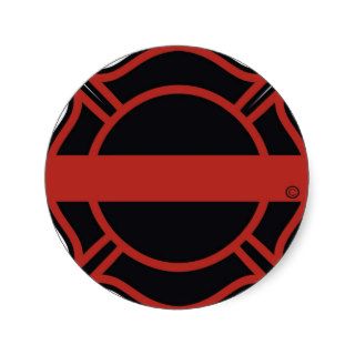 Thin Red Line Maltesse Cross Round Sticker