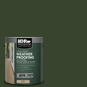 BEHR Premium 1 gal. #SC 120 Ponderosa Green Color Weatherproofing All In One Wood Stain and Sealer 501301