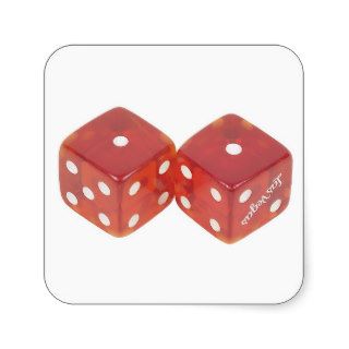 Lucky Wedding Dice Square Stickers