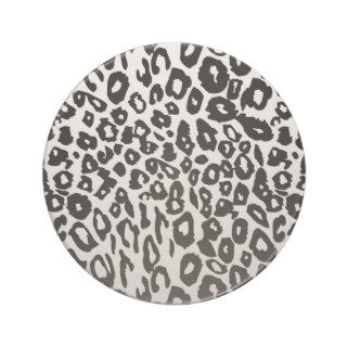 Black and White Leopard Print Beverage Coaster