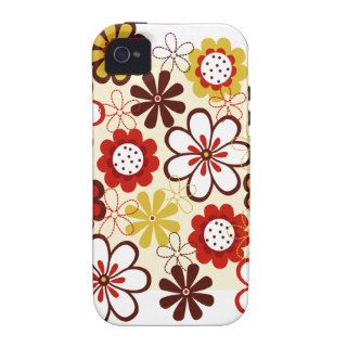 Cool Retro Flowers Case Mate iPhone 4 Cases