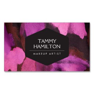 LUXE FASHION BLOGGER, MAKEUP ARTIST, PINK FLORAL BUSINESS CARD TEMPLATE