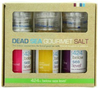 Salt 424 Three Grinder Pack 100% Organic Salts, Diamond, Smoked and Wild Fire, 25.11 Ounce  Sea Salts  Grocery & Gourmet Food