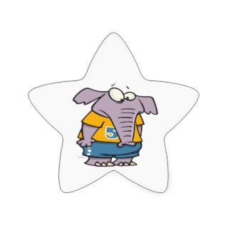 sad sporty elephant cartoon star sticker