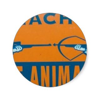 Anti Hunting   Hunting Each Other Leave Animals Round Sticker