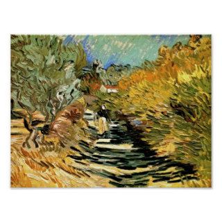 Van Gogh   A Road in St. Remy with Female Figures Print