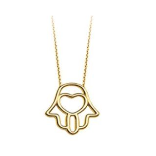 14kt Yellow Gold Hamsa Necklace adjustable Jewelry