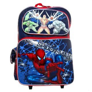 Ruz Spider Man Blue Web Roller Backpack Bag Video Games
