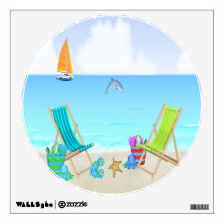 Relaxing Beach Round Wall Decal