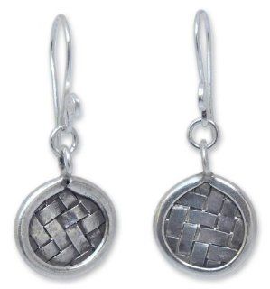 Sterling silver dangle earrings, 'Urban Love' Jewelry
