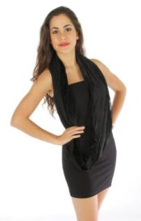 Fashion Chic Double face velvet lace infinity scarf Black PCS426