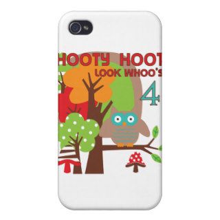 Owl 4th Birthday T shirts and Gifts iPhone 4 Cases