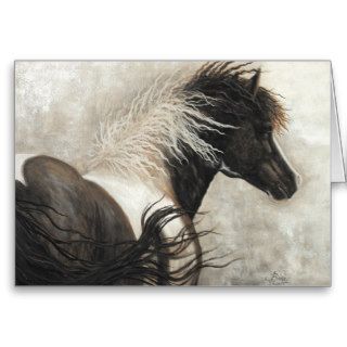 Majestic Stallion Pinto Horse by BiHrle Card