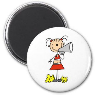 Cheerleader with Megaphone  Fridge Magnet