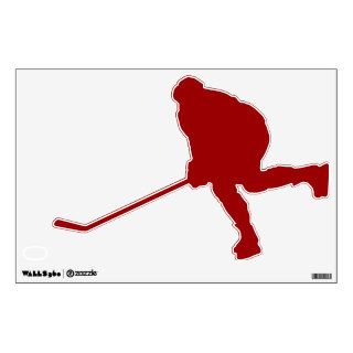 Ice Hockey Player Red Wall Decals