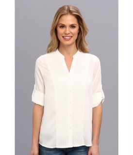 Calvin Klein L/S Top w/ Shoulder Detail Womens Blouse (White)