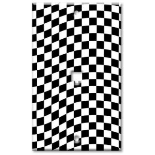 Art Plates Checkered Racing Flag   Cat 5 Wall Plate CAT 503