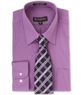 Bill Robinson Shirt Tie Box Set Mens Long Sleeve Button Up (Purple)