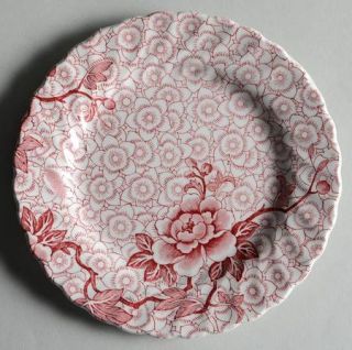 Johnson Brothers Lotus Red/Pink Bread & Butter Plate, Fine China Dinnerware   Re