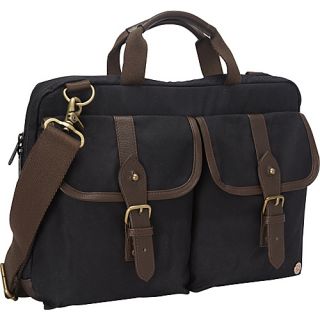 Waxed Knickerbocker Laptop Bag (13) Black/Dark Brown   TOKEN Non Wheeled