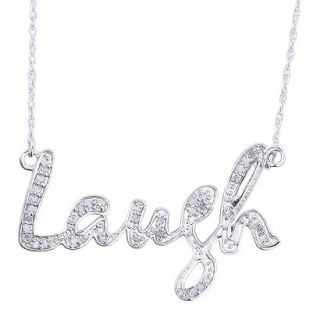 0.12 CT.T.W. Diamond Laugh Script Necklace in Sterling Silver
