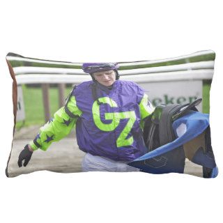 Rosie Napravnik at Saratoga Throw Pillow