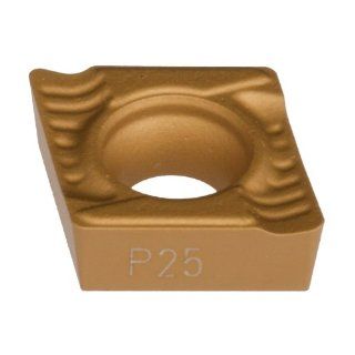 Dorian Tool HP High Performance 7 Degrees ANSI Tungsten Carbide Precision Positive Ground Turning Insert, DMC30UT, CVD Multi Layer Coating, CCGT Style, UEXL Chipbreaker, CCGT 432 UEXL, 3/16" Thickness, 0.031" Nose Radius (Pack of 10) Industrial 