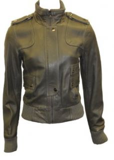 Baby Phat Leather Bomber Jacket Gray M Faux Leather Outerwear Jackets