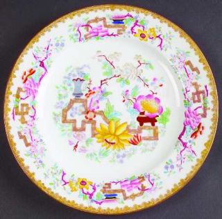 Minton Chinese Tree (Smooth) Salad Plate, Fine China Dinnerware   Flower Urns, S