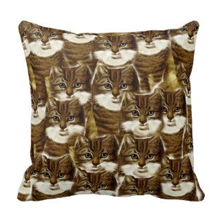 Vintage Cute Cat Kitten Animal Collage Wallpaper Pillows