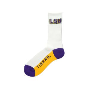 LSU Tigers For Bare Feet Crew White 506 Sock