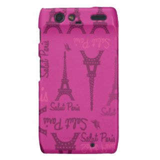 Pink Paris Motorola Droid RAZR Covers