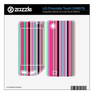 Modern hot pink green and black stripes LG chocolate touch decals