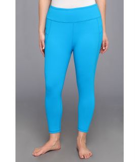 MSP by Miraclesuit Plus Size Crop Pant Legging with Core Control Womens Workout (Blue)