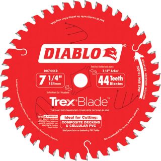 Diablo TrexBlade Circular Saw Blade   7 1/4 Inch, 44 Tooth, Composite Decking &