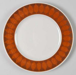 Franciscan Terra Cotta Salad Plate, Fine China Dinnerware   Orange Leaves On Bro