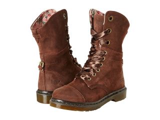 Dr. Martens Aimilie 9 Eye Toe Cap Boot Womens Lace up Boots (Brown)