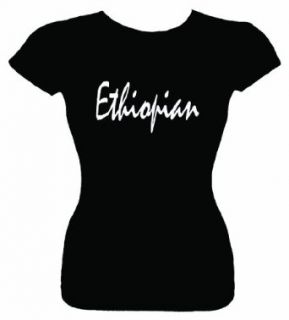 Junior's T Shirt (ETHIOPIAN) Fitted Girls Shirt Clothing