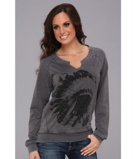 Rock and Roll Cowgirl Juniors L/S Sweat Shirt Womens Sweatshirt (Gray)