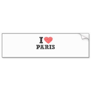 I Love Paris Sketch Bumper Sticker