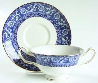Wedgwood Bokhara (Newer, 1997) Footed Cream Soup Bowl & Saucer Set, Fine China D