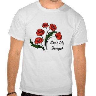 Canadian Armed Forces Poppy Lest We Forget WW2 T shirts