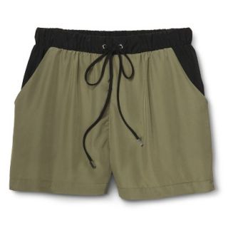 Mossimo Womens Woven Colorblock Shorts   Tanglewood Green XS