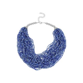MIXIT Silver Tone Blue Seed Bead Torsade Necklace