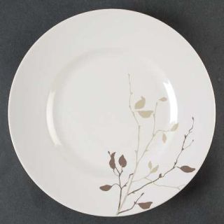 222 Fifth (PTS) Rowena Salad Plate, Fine China Dinnerware   Taupe Branches On Wh