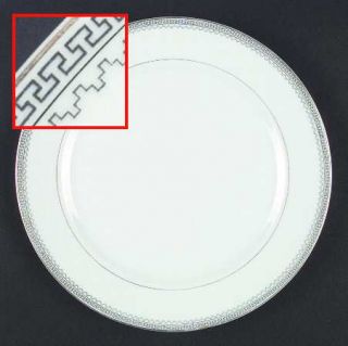 Noritake Keyboard Dinner Plate, Fine China Dinnerware   Black Greek Key,Gold Ban
