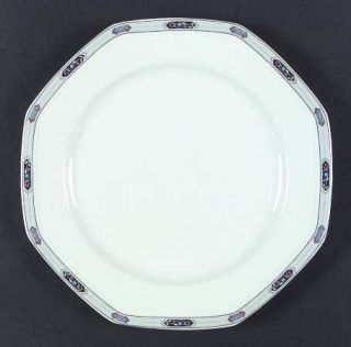 Christopher Stuart Lyric Dinner Plate, Fine China Dinnerware   Gray Border, Blac