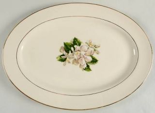 Fine Arts Remembrance 15 Oval Serving Platter, Fine China Dinnerware   White Fl